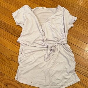 Jezero Maternity White Cross Tie Shirt